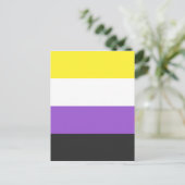 Nicht binäre Flagge Postkarte (Stehend Vorderseite)