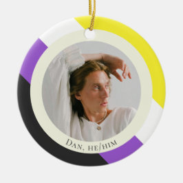Nicht binäre Flagge Pride Geschenk Foto Ornament
