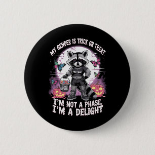 Nicht binäre Halloween-Raccoon-Pronomen keine Phas Button