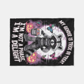 Nicht binäre Halloween-Raccoon-Pronomen keine Phas Fleecedecke (Vorderseite (Horizontal))