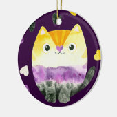 Nicht binäre Katze Keramik Ornament (Links)