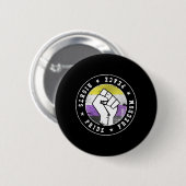 Nicht binäre LGBT-Flagge Emblem W grunge Button (Vorne & Hinten)