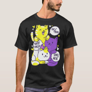 Nicht binäre Pride Cat Lgbt Niedliche Katzen ohne  T-Shirt