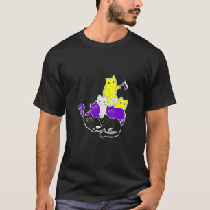 Nicht binäre Pride Cat Lgbtq, nicht binäre Flag Pr T-Shirt
