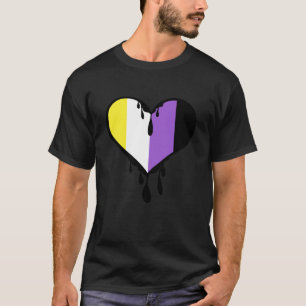 Nicht binäre Pride Dripping Heart T-Shirt