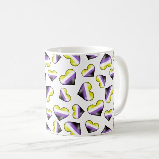 Nicht binäre Pride Flag Hörer Kaffeepause Tasse (VorderseiteRechts)