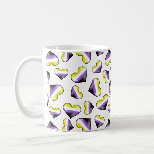 Nicht binäre Pride Flag Hörer Kaffeepause Tasse (Links)