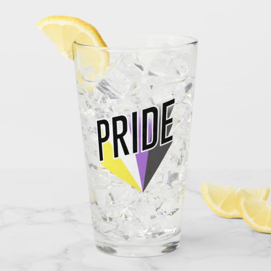 Nicht binäre Pride Glas (Vorderseite Ice)