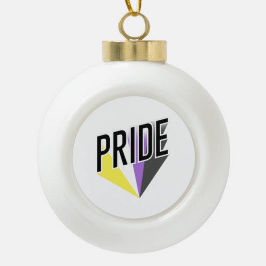 Nicht binäre Pride Keramik Kugel-Ornament (Vorderseite)