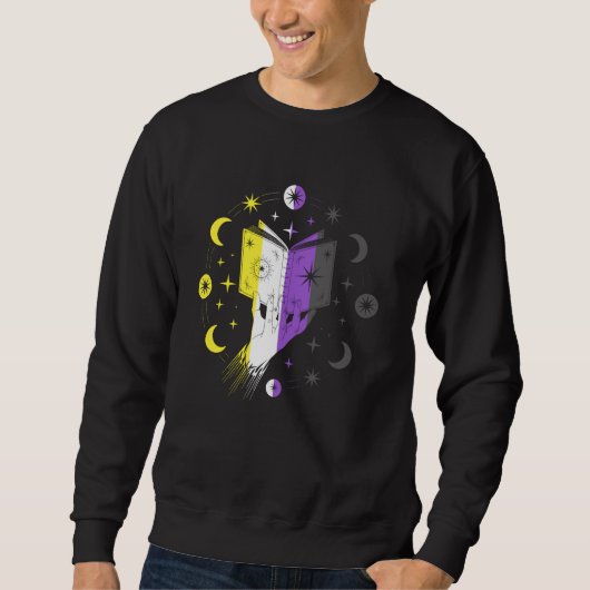 Nicht binäre Pride Magic Book Non Binary LGBTQ Sta Sweatshirt (Vorderseite)