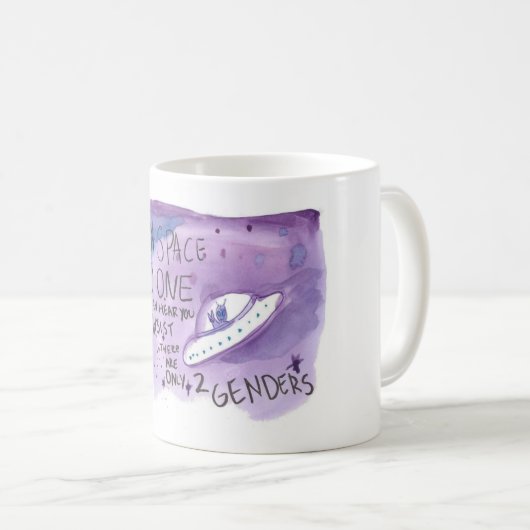 Nicht-binäre Raum-Tasse Kaffeetasse (VorderseiteRechts)