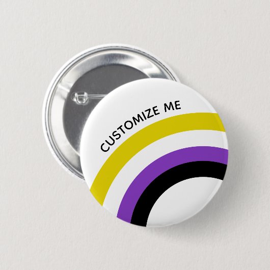 Nicht binäre Regenbogenfarben, nicht binäre Flagge Button (Vorne & Hinten)