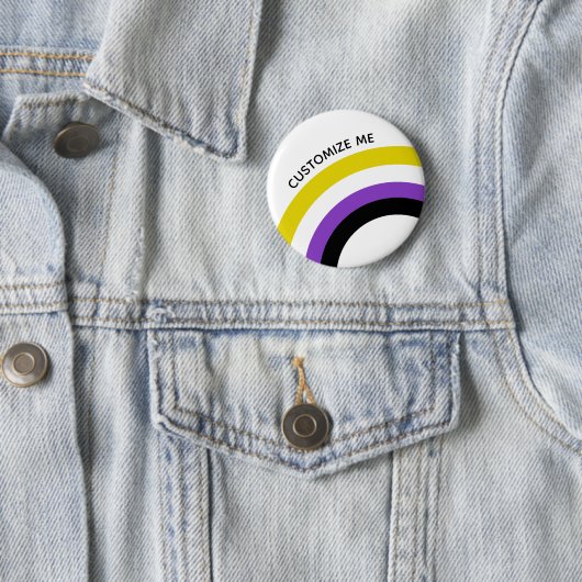 Nicht binäre Regenbogenfarben, nicht binäre Flagge Button (Beispiel)