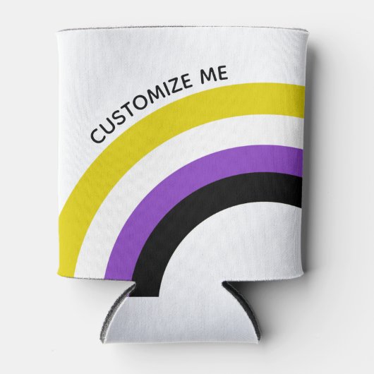 Nicht binäre Regenbogenfarben, nicht binäre Flagge Dosenkühler (Vorderseite)