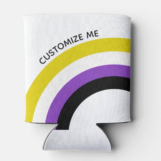 Nicht binäre Regenbogenfarben, nicht binäre Flagge Dosenkühler (Rückseite)