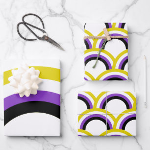 Nicht binäre Regenbogenflagge Geschenkpapier Set