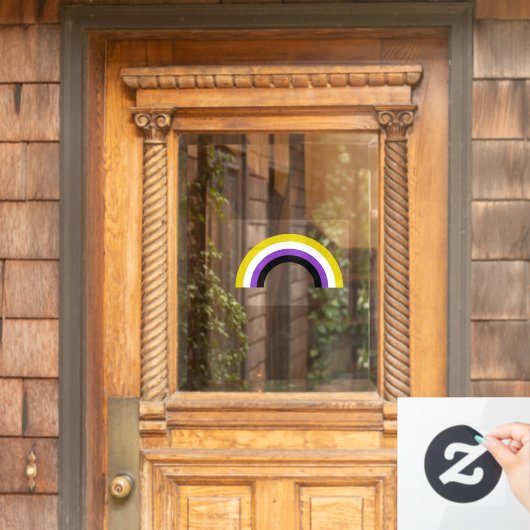 Nicht binäre Regenbogenflagge, nicht binär Fensteraufkleber (Haustür)