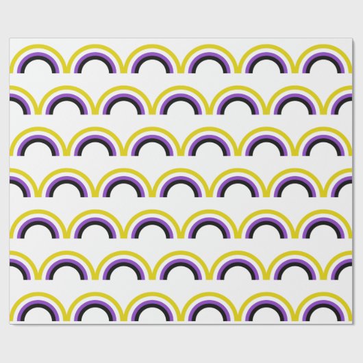 Nicht binäre Regenbogenflagge, nicht binär Geschenkpapier (Flach)