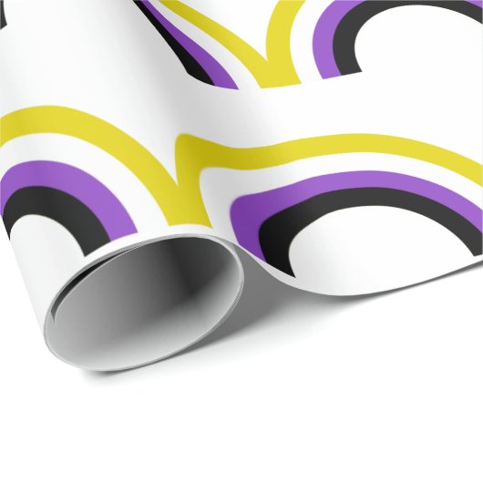 Nicht binäre Regenbogenflagge, nicht binär Geschenkpapier (Rolleneckpunkt)