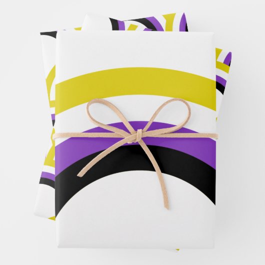 Nicht binäre Regenbogenflagge, nicht binär Geschenkpapier Set (Beispiel)