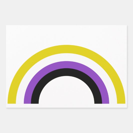 Nicht binäre Regenbogenflagge, nicht binär Geschenkpapier Set (Vorderseite)