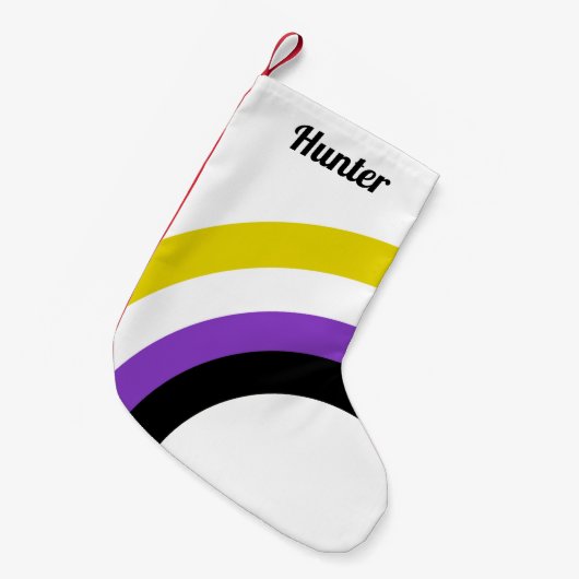 Nicht binäre Regenbogenflagge, nicht binär Kleiner Weihnachtsstrumpf (Vorderansicht (hängend))