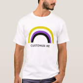 Nicht binäre Regenbogenflagge, nicht binär T-Shirt (Vorderseite)