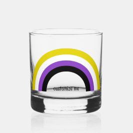 Nicht binäre Regenbogenflagge, nicht binär Whiskyglas