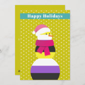 Nicht binäre Schneemannskarte Feiertagskarte (Vorne/Hinten)