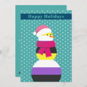Nicht binäre Schneemannskarte Feiertagskarte (Vorne/Hinten)