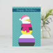 Nicht binäre Schneemannskarte Feiertagskarte (Stehend Vorderseite)