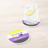 Nicht binäre Stolperflagge mit Herz-Untersetzer Getränkeuntersetzer (Seite)