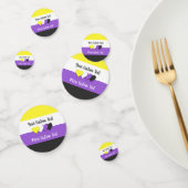 Nicht binäre Stolperflagge mit Herzen Konfetti (Gruppe)