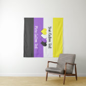 Nicht binäre Stolperflagge mit Herzklopfen Wandteppich (Beispiel (Horizontal))