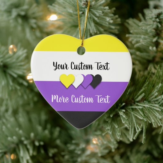 Nicht binäre Stolperflagge mit Textverzierung Keramik Ornament (Baum)