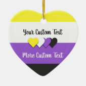 Nicht binäre Stolperflagge mit Textverzierung Keramik Ornament (Vorne)