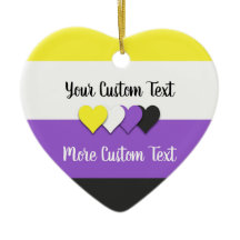 Nicht binäre Stolperflagge mit Textverzierung