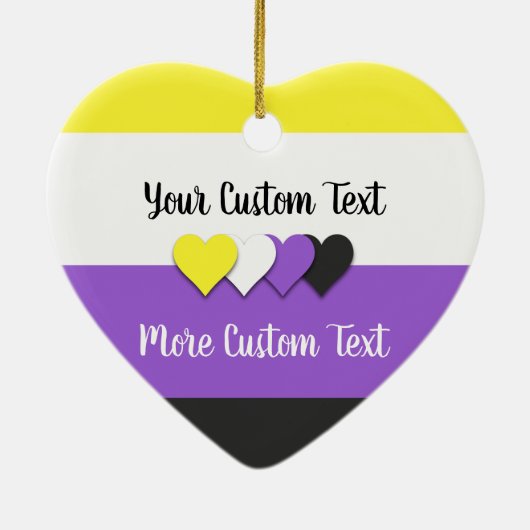 Nicht binäre Stolperflagge mit Textverzierung Keramik Ornament (Hinten)