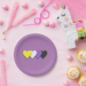 Nicht binäre Stolzherzen Pappteller (Party)