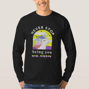 Nicht binäre Unicorn Enby Genderqueer, nicht binär T-Shirt
