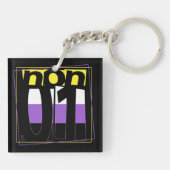 Nicht binäre Unterstützung und nicht binärer Stolz Schlüsselanhänger (Rückseite)