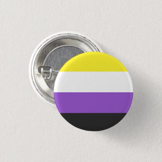 Nicht-binärer Flaggenknopf Button (Vorne & Hinten)