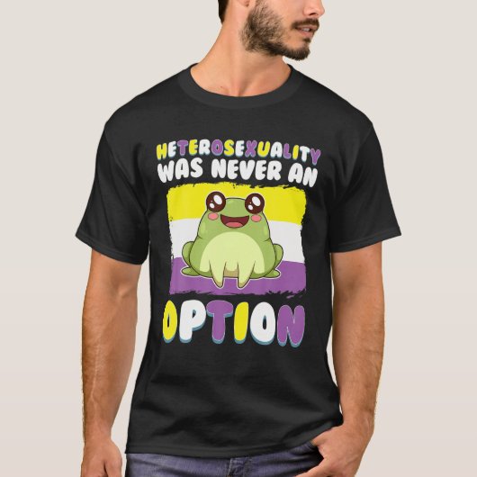 Nicht binärer Frog LGBT Frog Meme Non Binary Pria T-Shirt (Vorderseite)