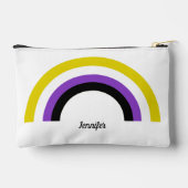 Nicht binärer Regenbogen, nichtbinär Personalisier Zubehörtasche (Rückseite)