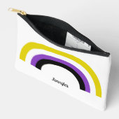 Nicht binärer Regenbogen, nichtbinär Personalisier Zubehörtasche (Offen)