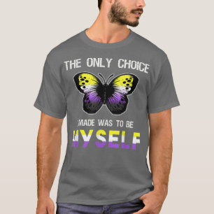 Nicht binärer Stolz Butterfly Funny LGBT Nonbinary T-Shirt