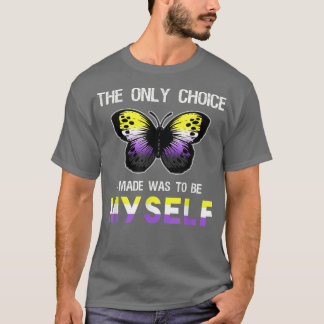 Nicht binärer Stolz Butterfly Funny LGBT Nonbinary T-Shirt