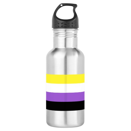 Nicht binärer Stolz Edelstahlflasche (Vorderseite)