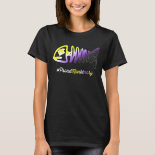 Nicht binärer Stolz Fische Skelett Lgbtq Nonbinäre T-Shirt