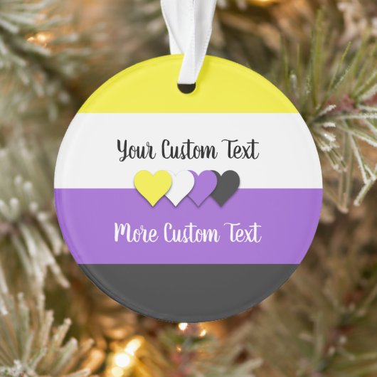 Nicht binärer Stolz-Flag mit Text Ornament (Baum)